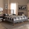 Baxton Studio Rina Dark Grey Upholstered and Ash Walnut Wood Full Size Platform Bed 164-9413-9422 - alternate 5